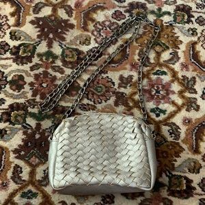 NEW with TAGS silver crossbody bag